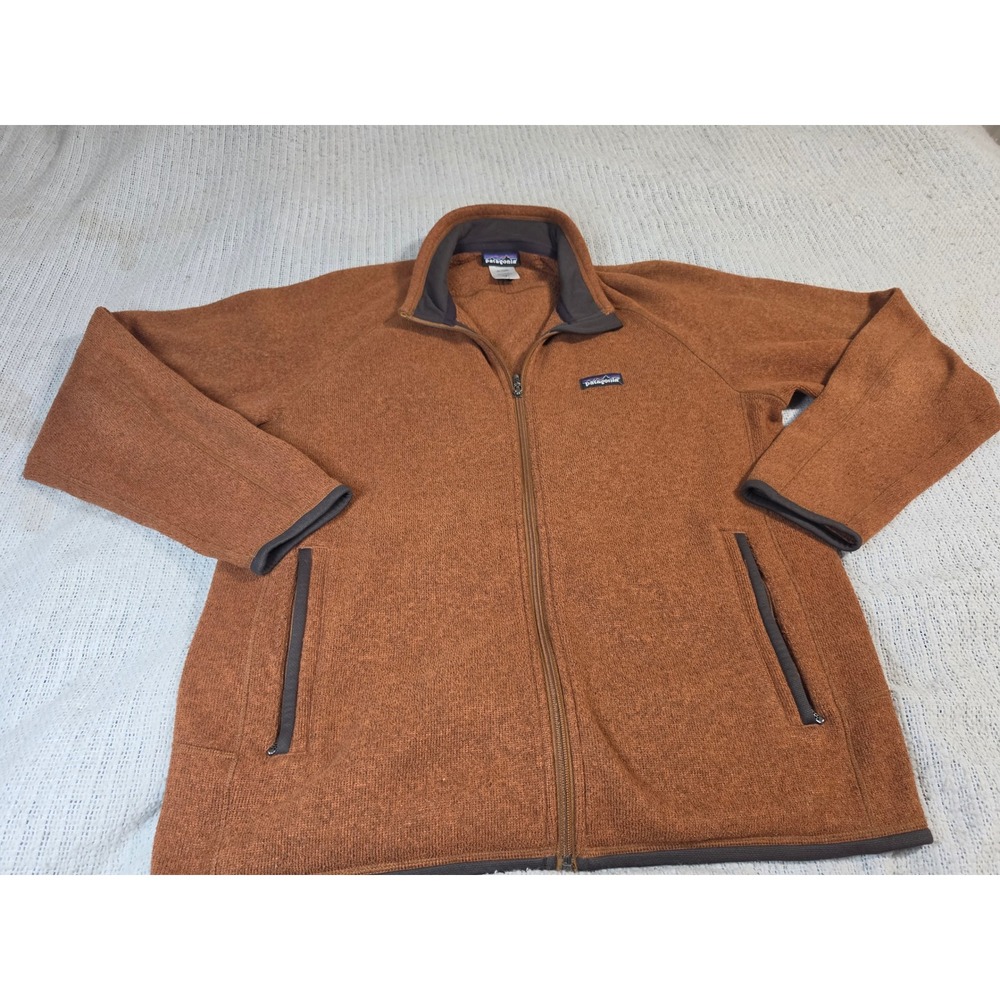 Patagonia Better Sweater Full Zip Fleece Jacket Mens Large Orange Copper Heather
